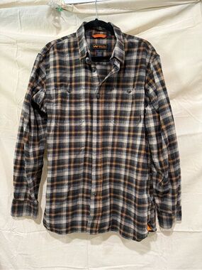 Walls Men's Plaid Button-Down Shirt - Black, Gray & Brown
